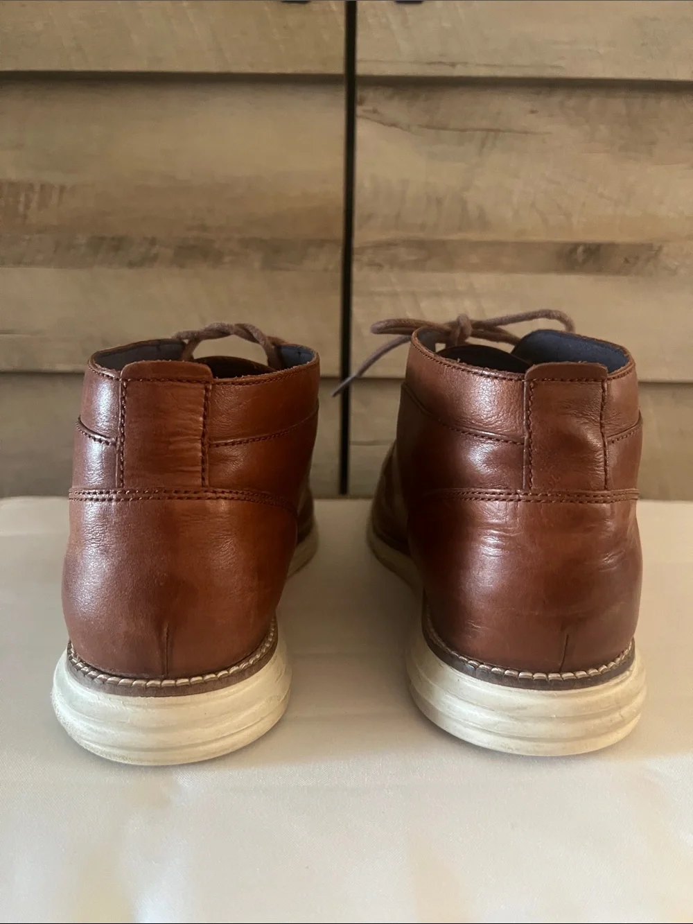 Cole Haan Grand.OS Mens 10.5 M Brown Leather Chukka Boots Lace Up Casual Shoes